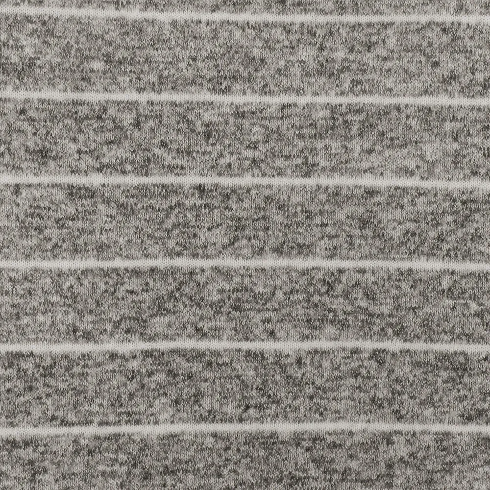 Soft White-Black-White Stripe Texture Stretch Brushed Jersey Knit Fabric