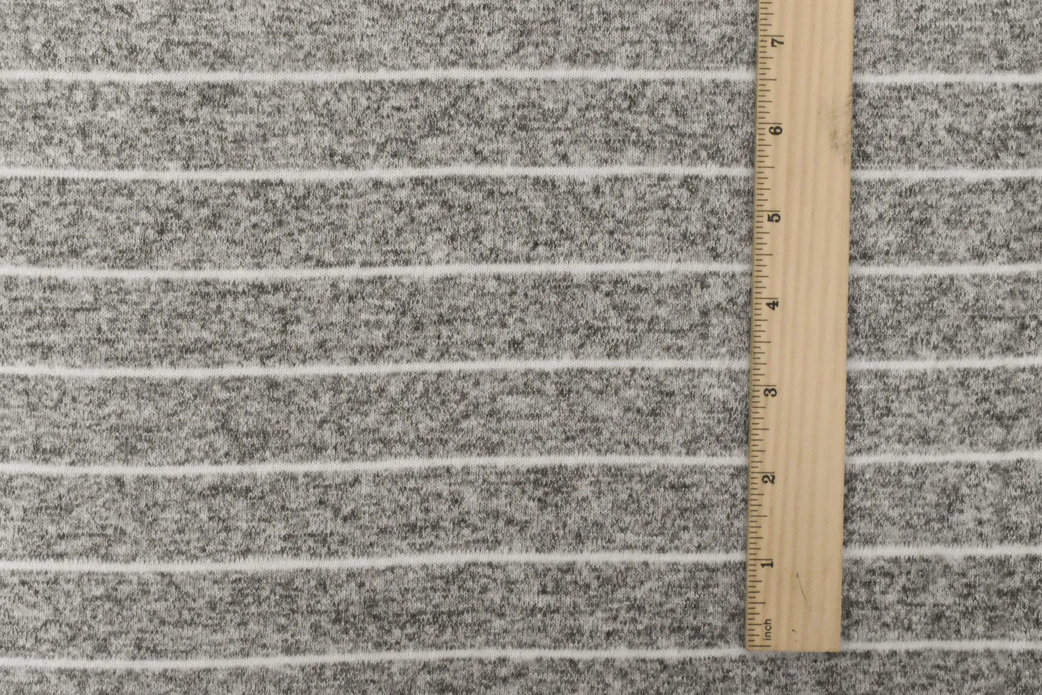 Soft White-Black-White Stripe Texture Stretch Brushed Jersey Knit Fabric