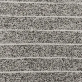 Soft White-Black-White Stripe Texture Stretch Brushed Jersey Knit Fabric