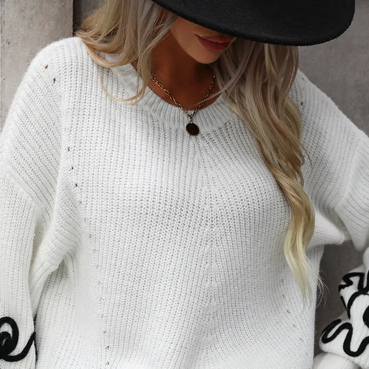 Solid Color Pullover Knitted Women Sweater Wholesale Womens Clothing N3823082600018