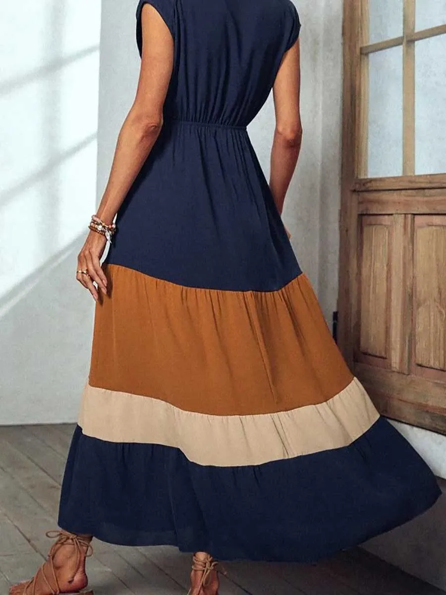 Stunncal Airy Floral Multi-Patchwork Dress