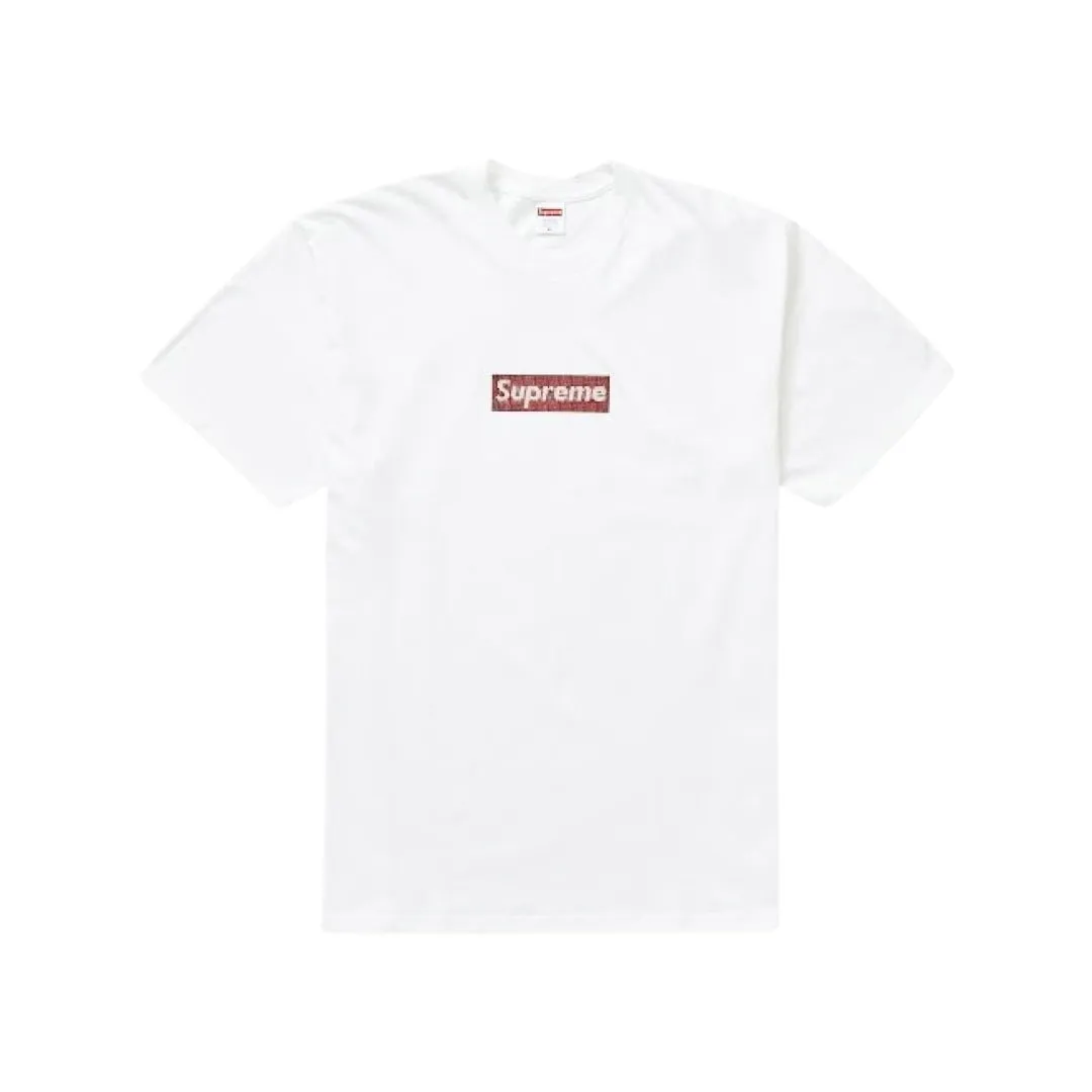 Supreme x Swarovski Box Logo Tee White Red SS19