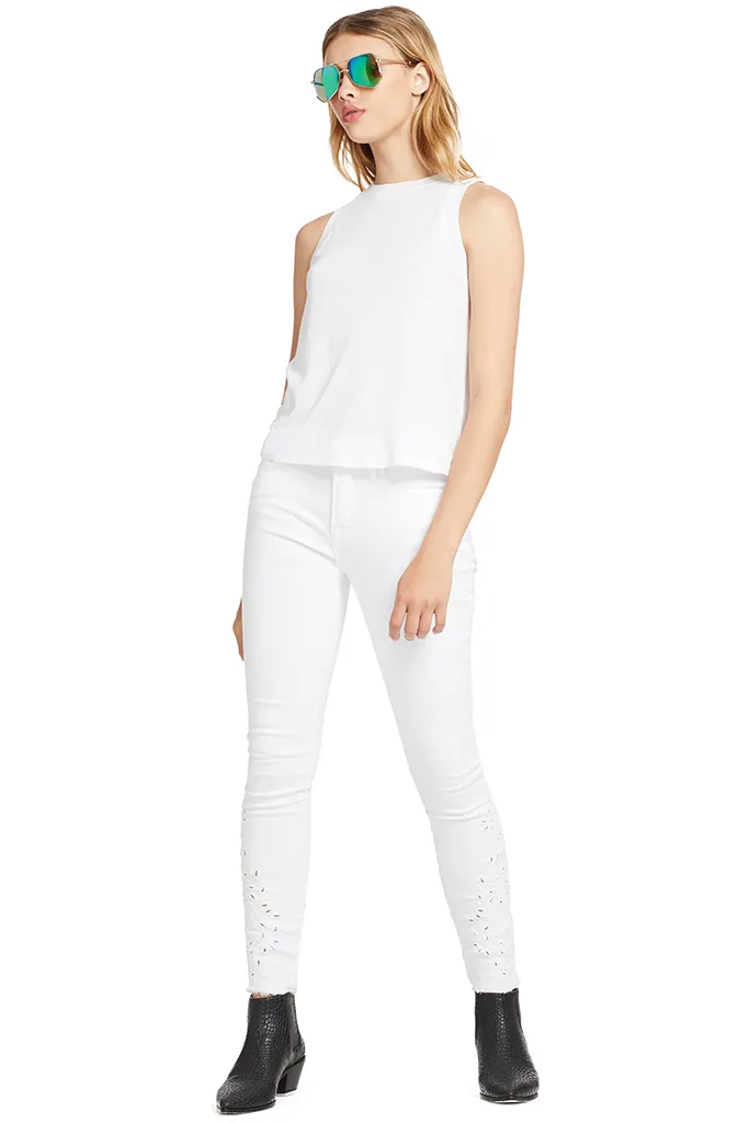Sweater Trim Tank (Optic White)