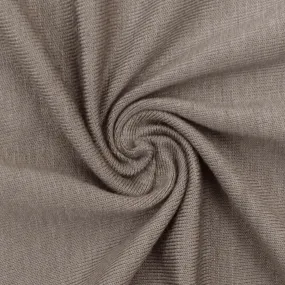 Taupe Brown Stretch Slub Jersey Knit Fabric
