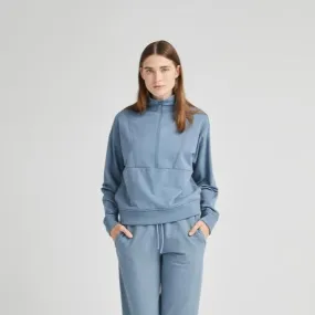 Terry Half Zip Pullover (Blue Mirage)