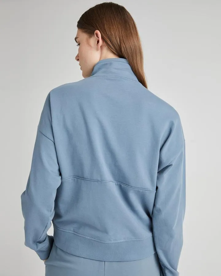 Terry Half Zip Pullover (Blue Mirage)