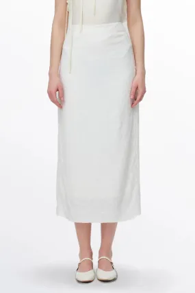 Tishri Embroidered Skirt in Silk Crepe De Chine