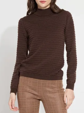 Valery Smocked Mock Neck Sweater