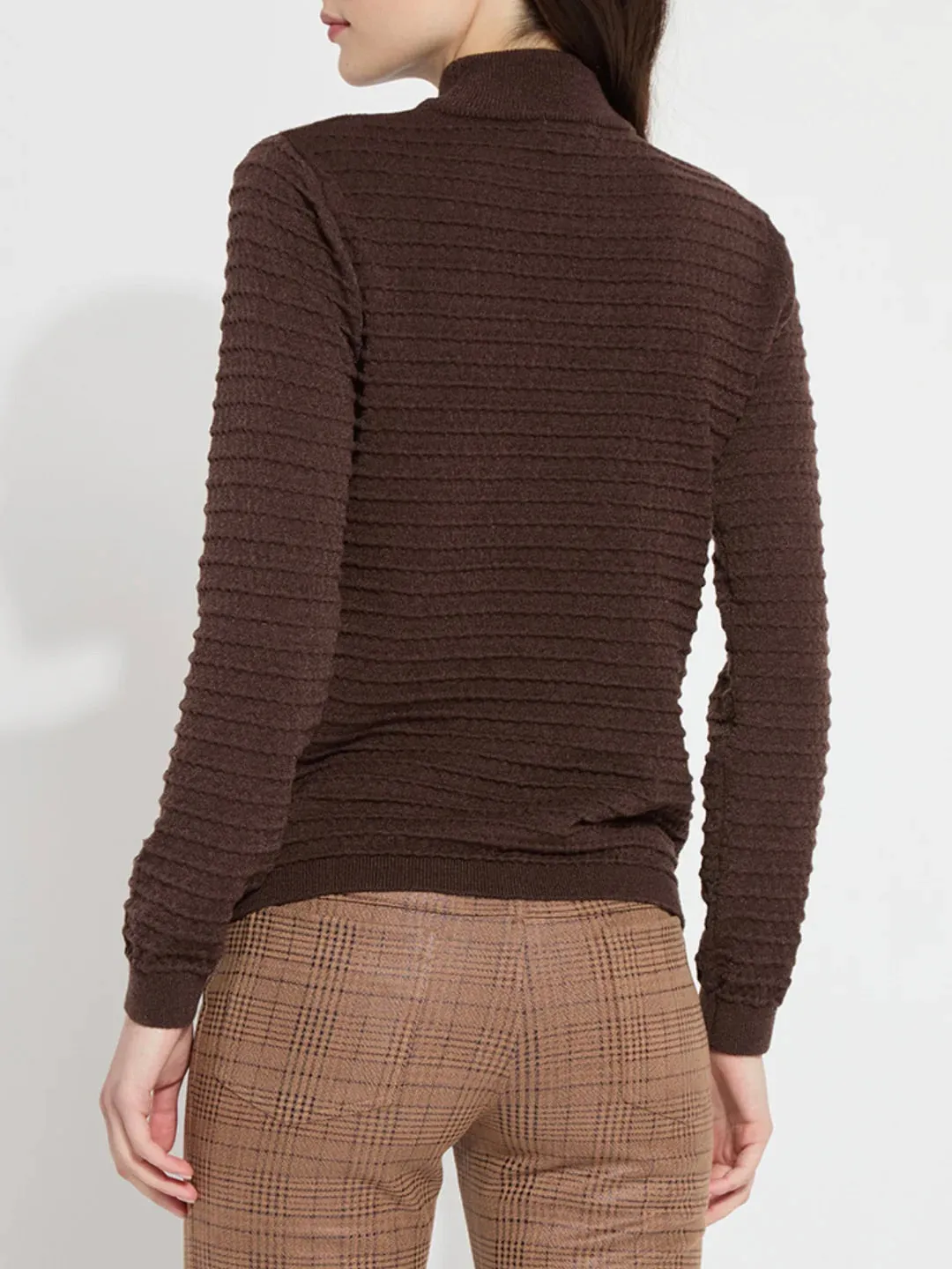 Valery Smocked Mock Neck Sweater