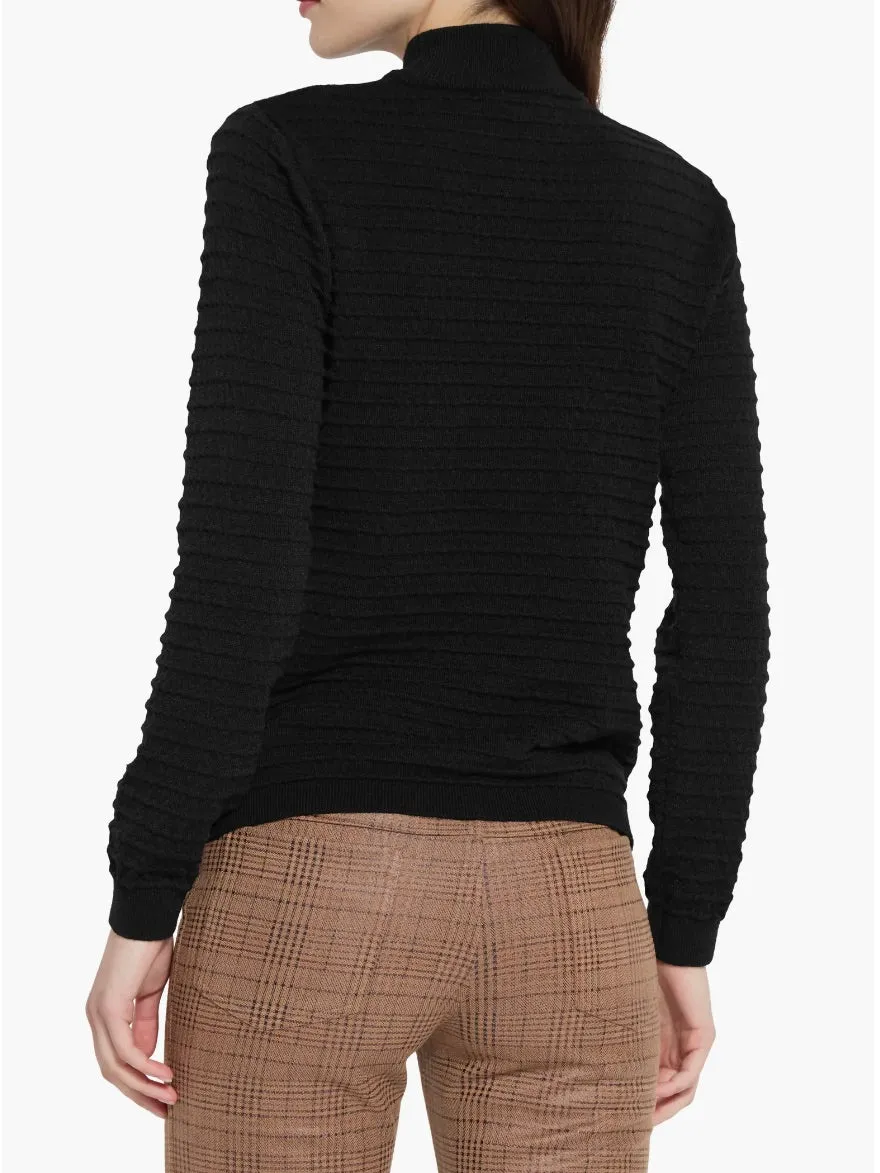 Valery Smocked Mock Neck Sweater