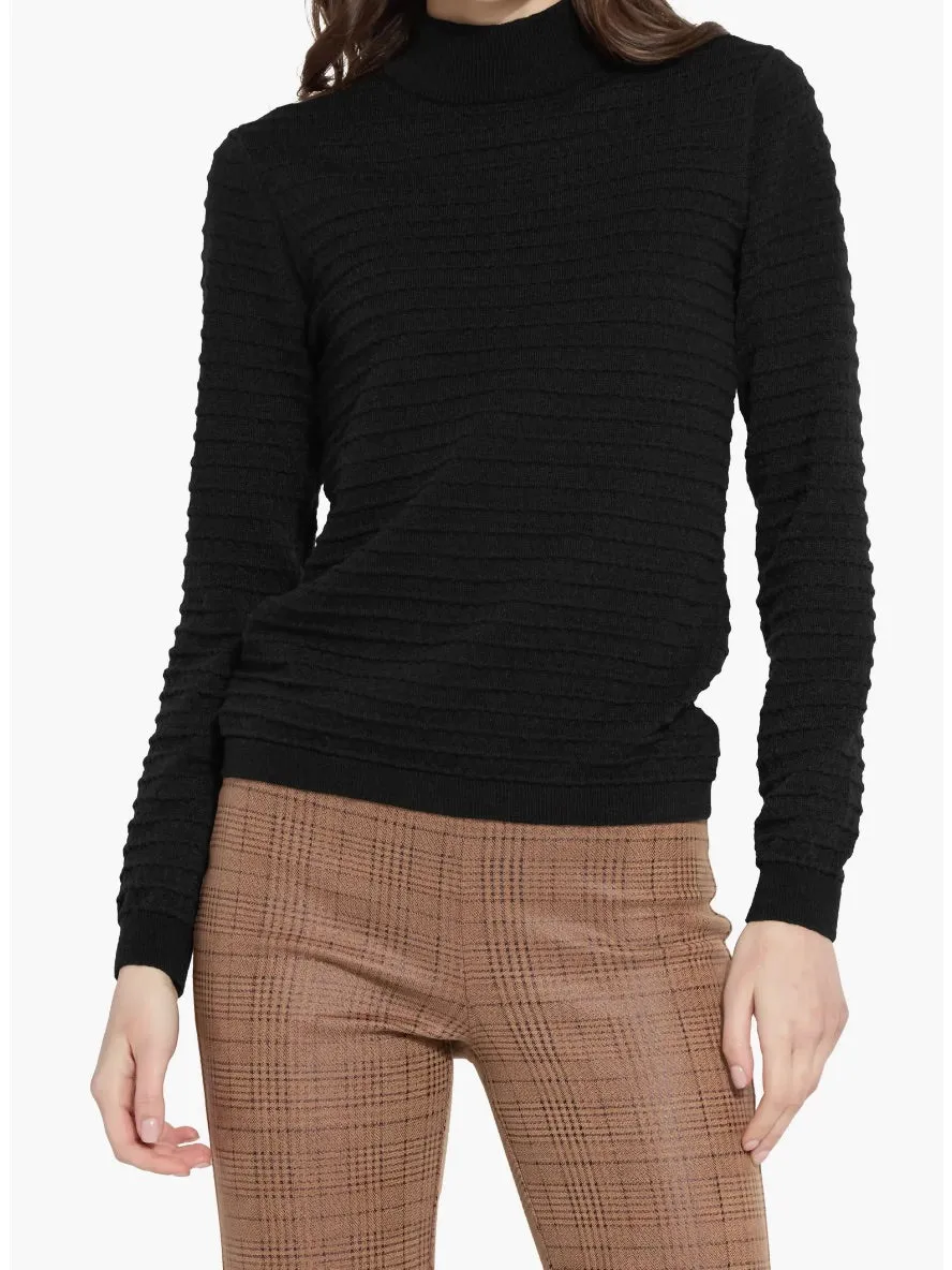 Valery Smocked Mock Neck Sweater