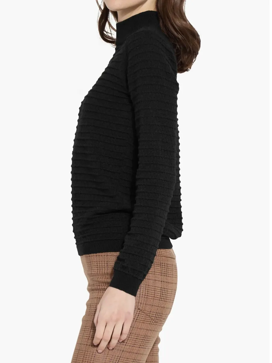Valery Smocked Mock Neck Sweater