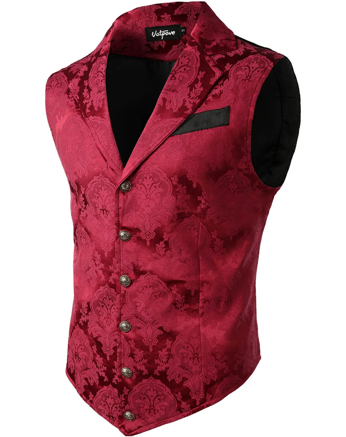 VATPAVE Mens Victorian Suit Vest Steampunk Gothic Waistcoat