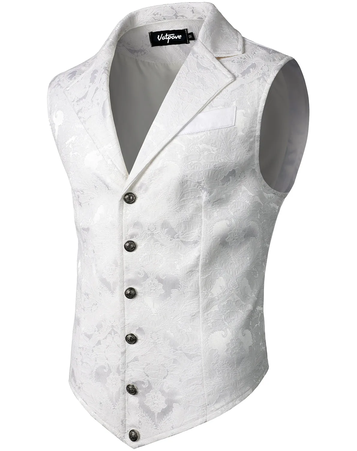 VATPAVE Mens Victorian Suit Vest Steampunk Gothic Waistcoat