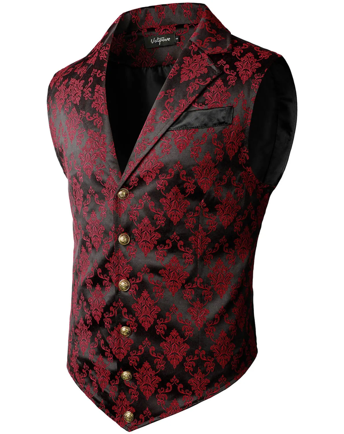 VATPAVE Mens Victorian Suit Vest Steampunk Gothic Waistcoat
