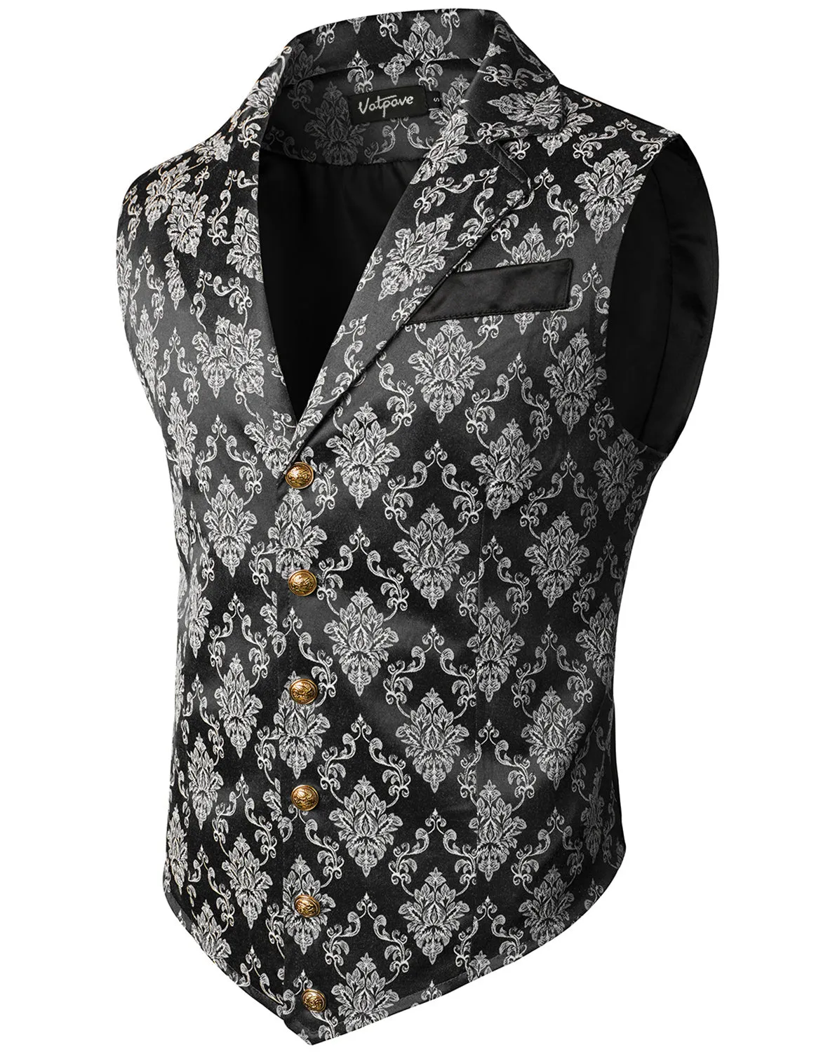VATPAVE Mens Victorian Suit Vest Steampunk Gothic Waistcoat