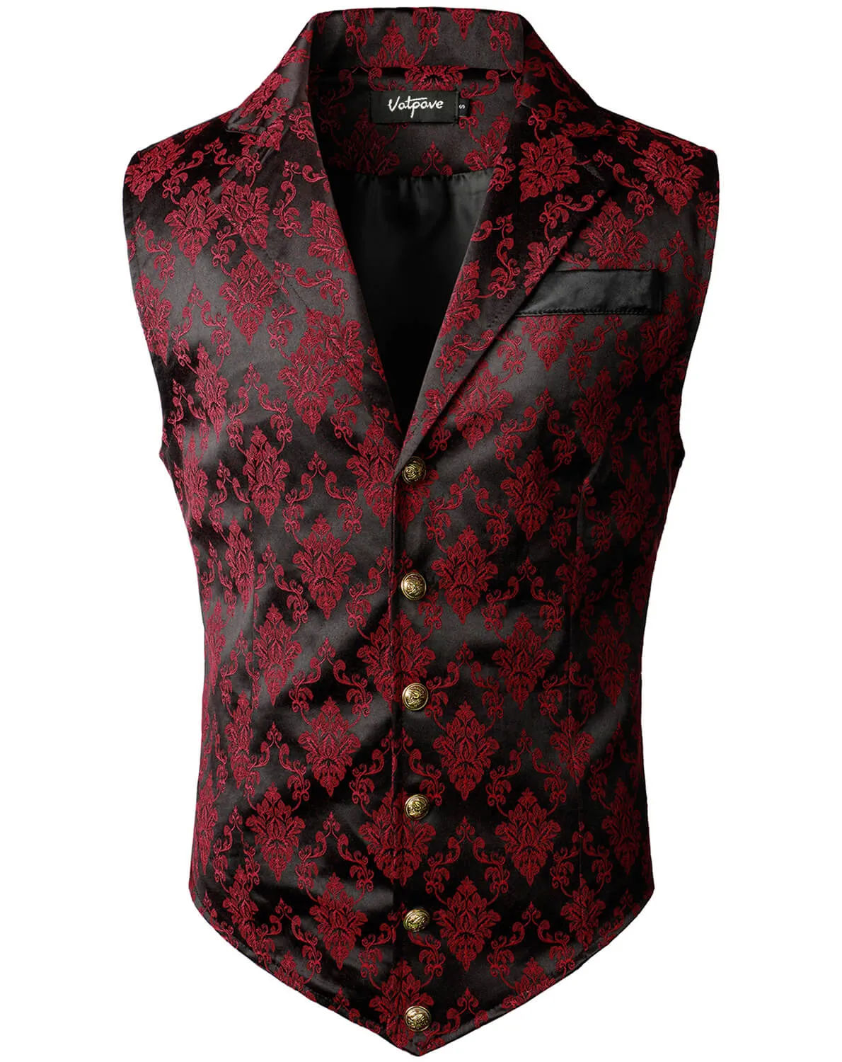 VATPAVE Mens Victorian Suit Vest Steampunk Gothic Waistcoat
