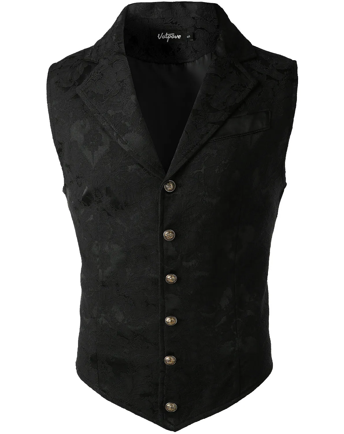 VATPAVE Mens Victorian Suit Vest Steampunk Gothic Waistcoat