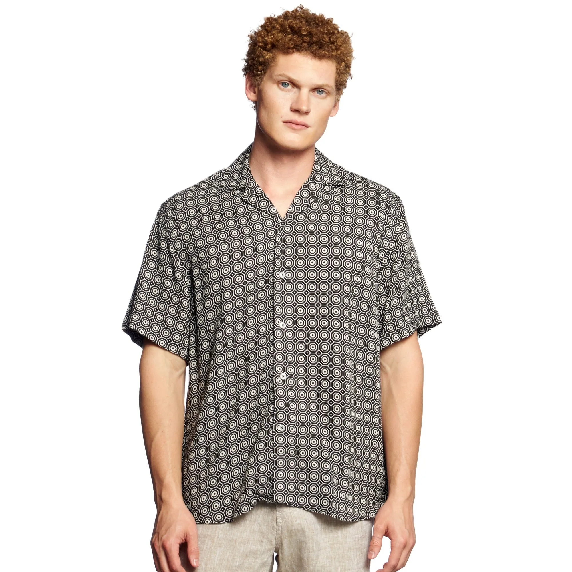 Vision Relaxed Fit Short Sleeve Button Down Shirt