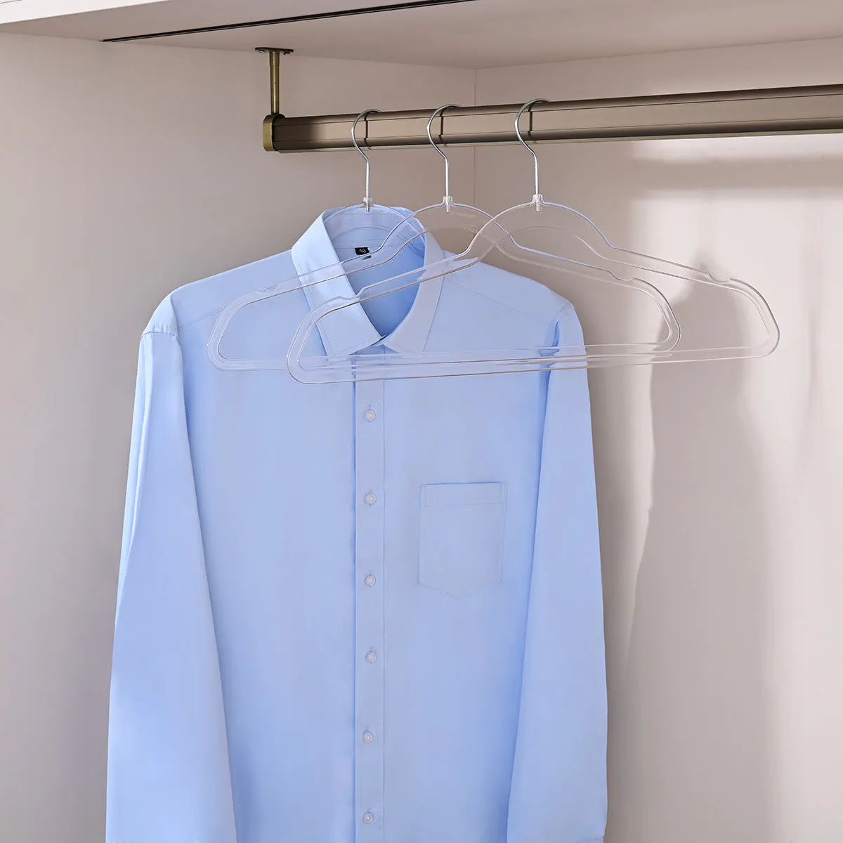 We think storage.™ Acrylic Transparent Hanger for Adult Set of 30