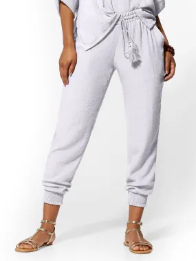 White Gauze Jogger Pant