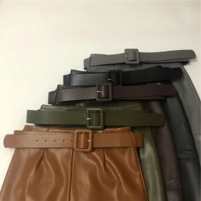 Wrap Midi Skirts with Belted High Waist Sheath Pencil Back Split Skirts