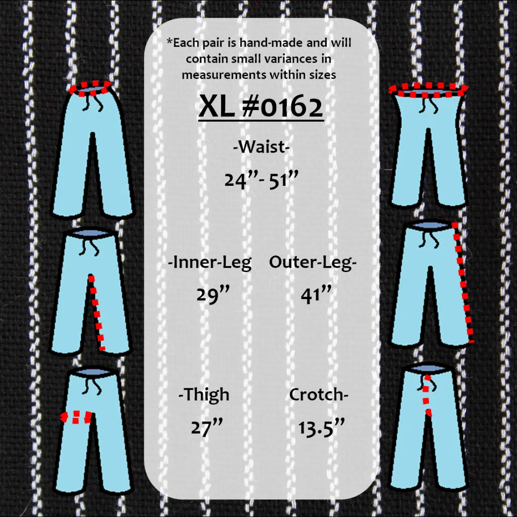 (XL) Black with White Stripies 0162